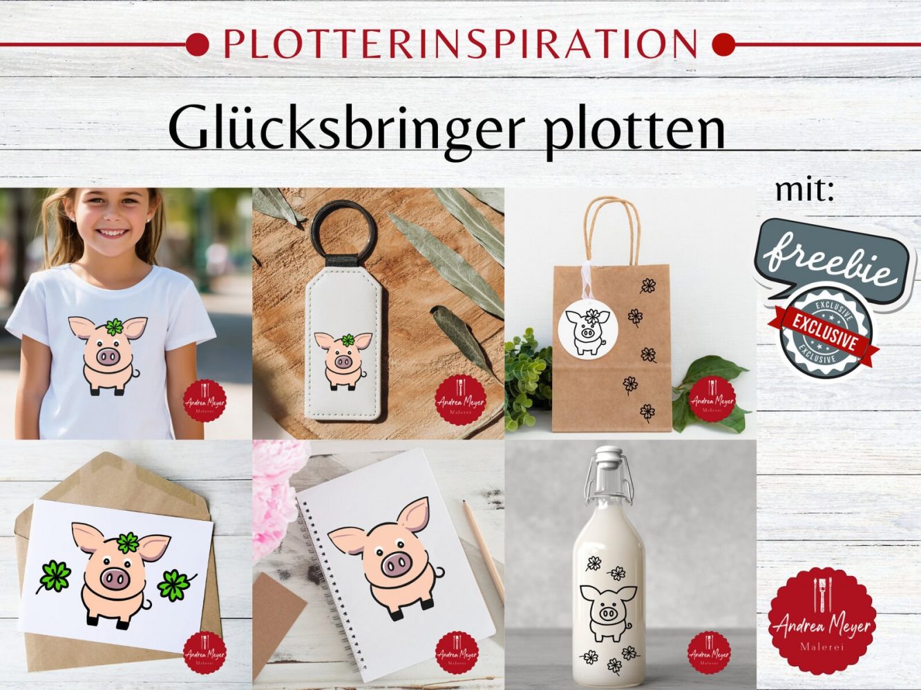 Glücksbringer zum Plotten: Meine neue Schweinchen-Plotterdatei ist da!