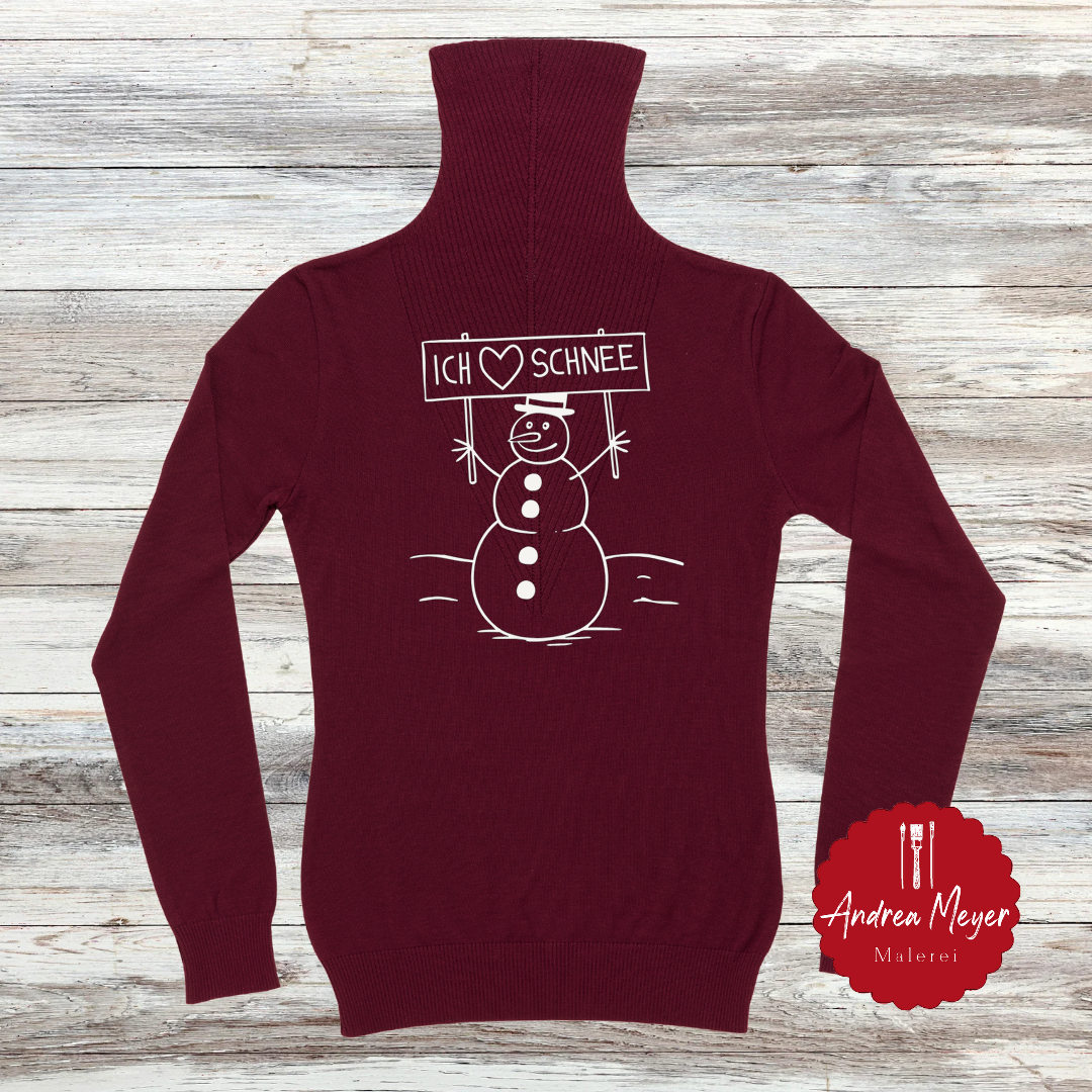 Suchst du nach Wintermotiven mit Charme? Diese Schneemänner werden Herzen schmelzen! ❄️ 3 Bunt gestrickter Pullover mit Schneemann-Motiv und Statement.
