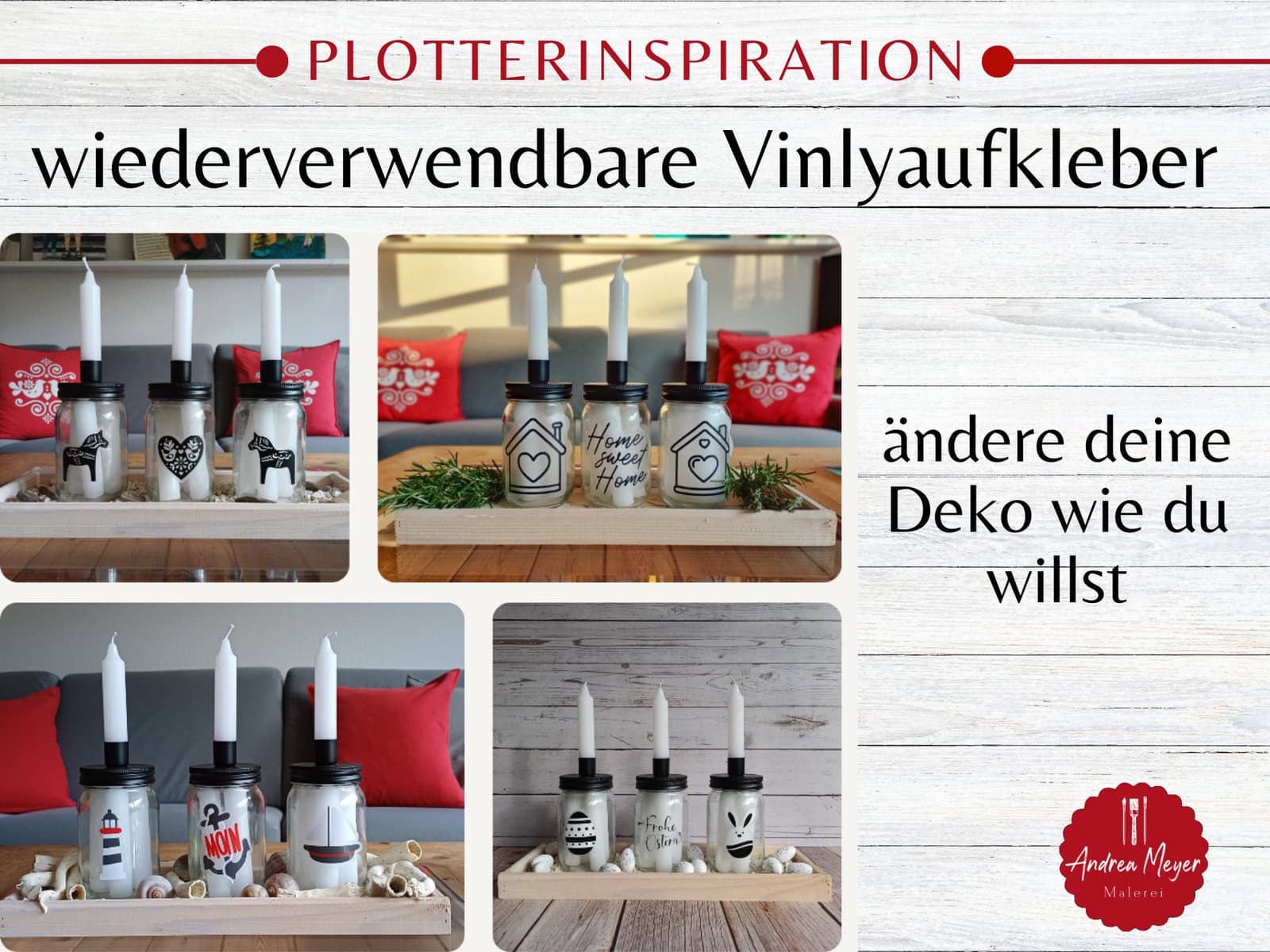 DIY-Tipp: Gläser kreativ dekorieren mit wiederverwendbaren Vinyl Aufklebern 1 Plotterinspiration: wiederverwendbale Vinyl Aufkleber