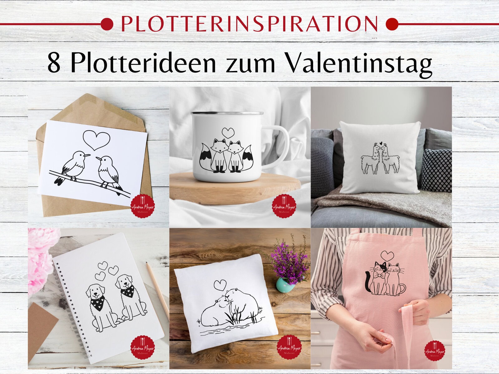 Valentinstag zum Selbermachen: Kreative Plotterideen mit tierischen Motiven 1 Hochwertige handgezeichnete Liebesmotiv-Plotterdateien für kreative Geschenkideen.