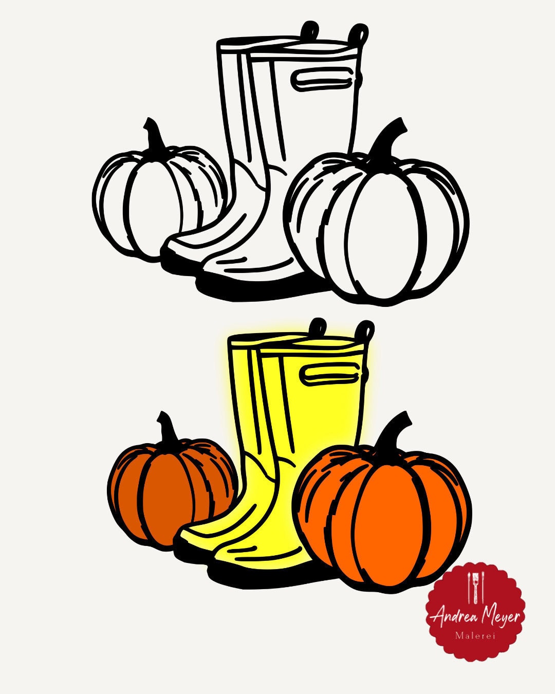 Herbstliche Plotterliebe – 8 Motive, unendlich viele Möglichkeiten 21 Gummistiefel mit Kürbissen - Plotterinspiration für den Herbst: Motive für hyggelige DIY Projekte mit herbstlichen Plotterdatein.