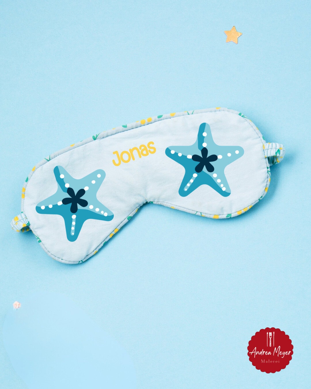 12 kreative Plotter-Ideen - Reiseaccessoires für Kinder 7 Schlafbrille mit Seesternen und Namen des Kindes- Reiseaccessoires für Kinder plotten- mikt deinem Plotter von Cricut oder Silhouette - SVG Dateien