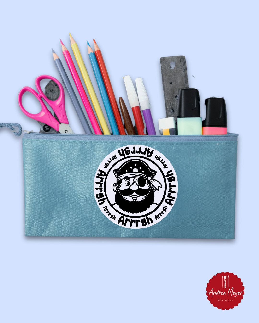 12 kreative Plotter-Ideen - Reiseaccessoires für Kinder 8 Mäppchen oder Federmappe mit lustigem Pirat - Argh - Reiseaccessoires für Kinder plotten- mikt deinem Plotter von Cricut oder Silhouette - SVG Dateien