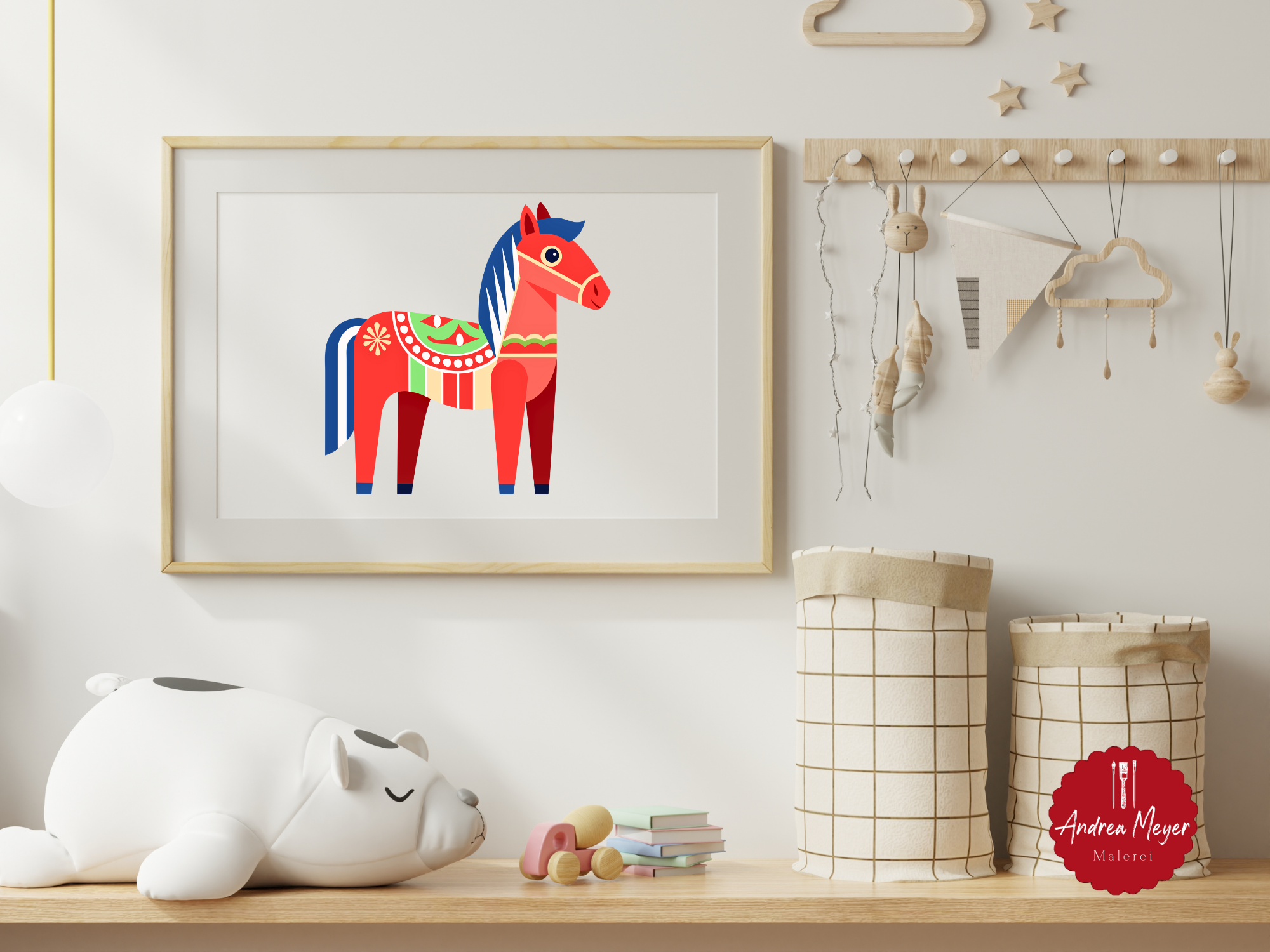 16 kreative DIY-Ideen mit Dalapferd – für Plotterfans & Skandi-Liebhaberinnen 14 Minimalistisches Kinderzimmer Poster mit Dalapferd – Skandinavische Plotterdatei Idee
