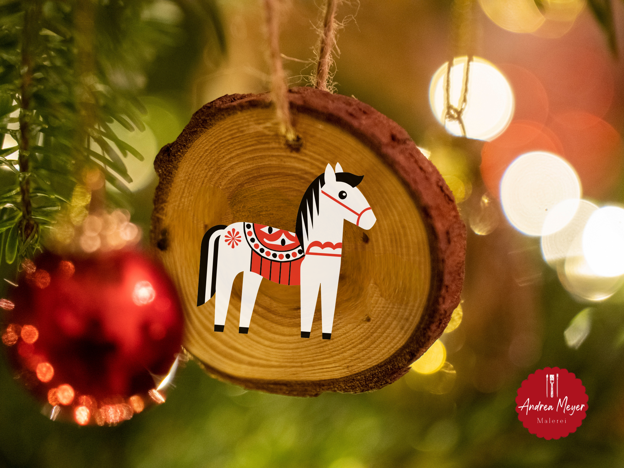 16 kreative DIY-Ideen mit Dalapferd – für Plotterfans & Skandi-Liebhaberinnen 10 Dalapferd Holzanhänger – geplottete Weihnachtsdeko im skandinavischen Stil