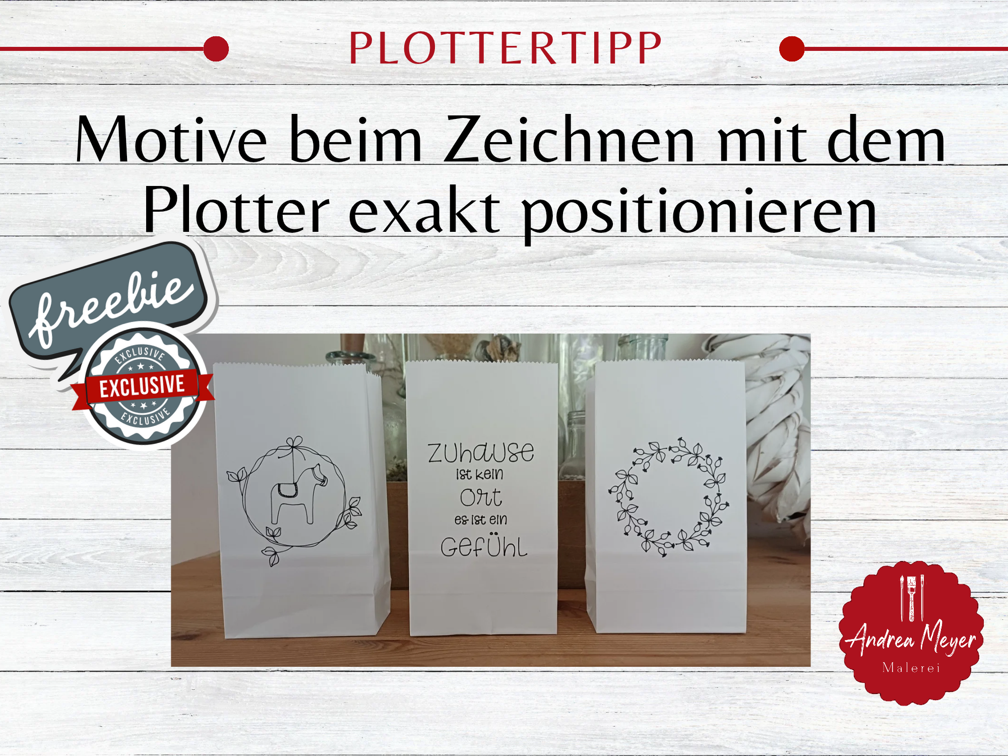 Plotter-Tipp: So zeichnest du dein Motiv garantiert mittig auf dein Projekt + Freebie! 6 Titelbild: Papierlaternen mit mittig ausgerichteten Plotter-Motiven auf dem Tisch im Esszimmer