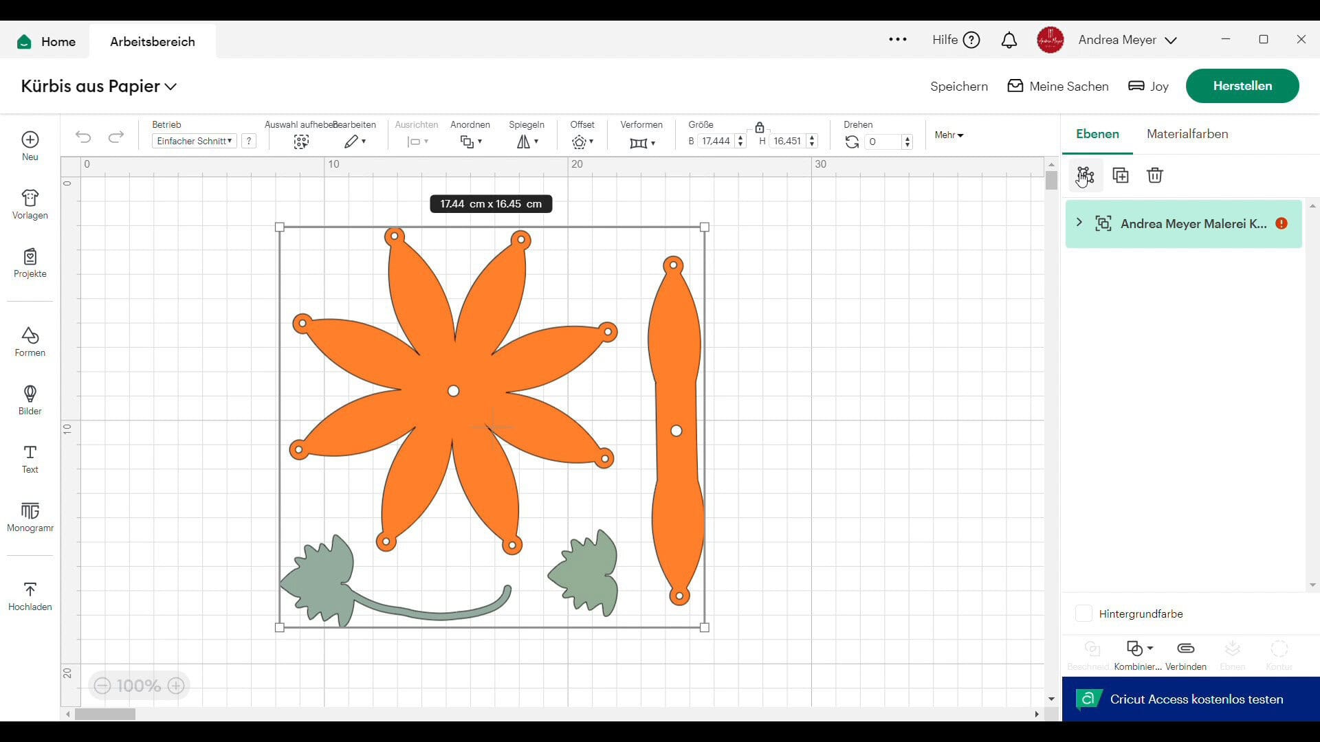 Papierkürbis plotten – auch für Cricut Joy geeignet 5 Plotterdatei für die Herstellung von Papierkürbissen