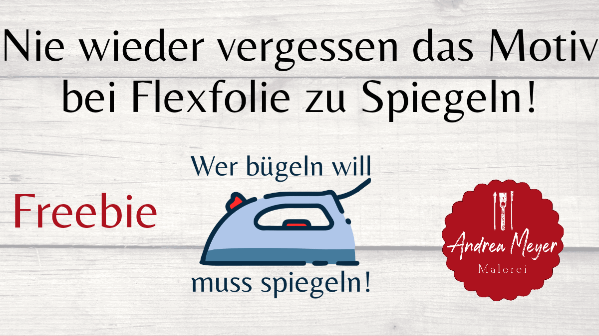 Aufkleber, damit man das Spiegeln bei Flexfolie nicht vergisst