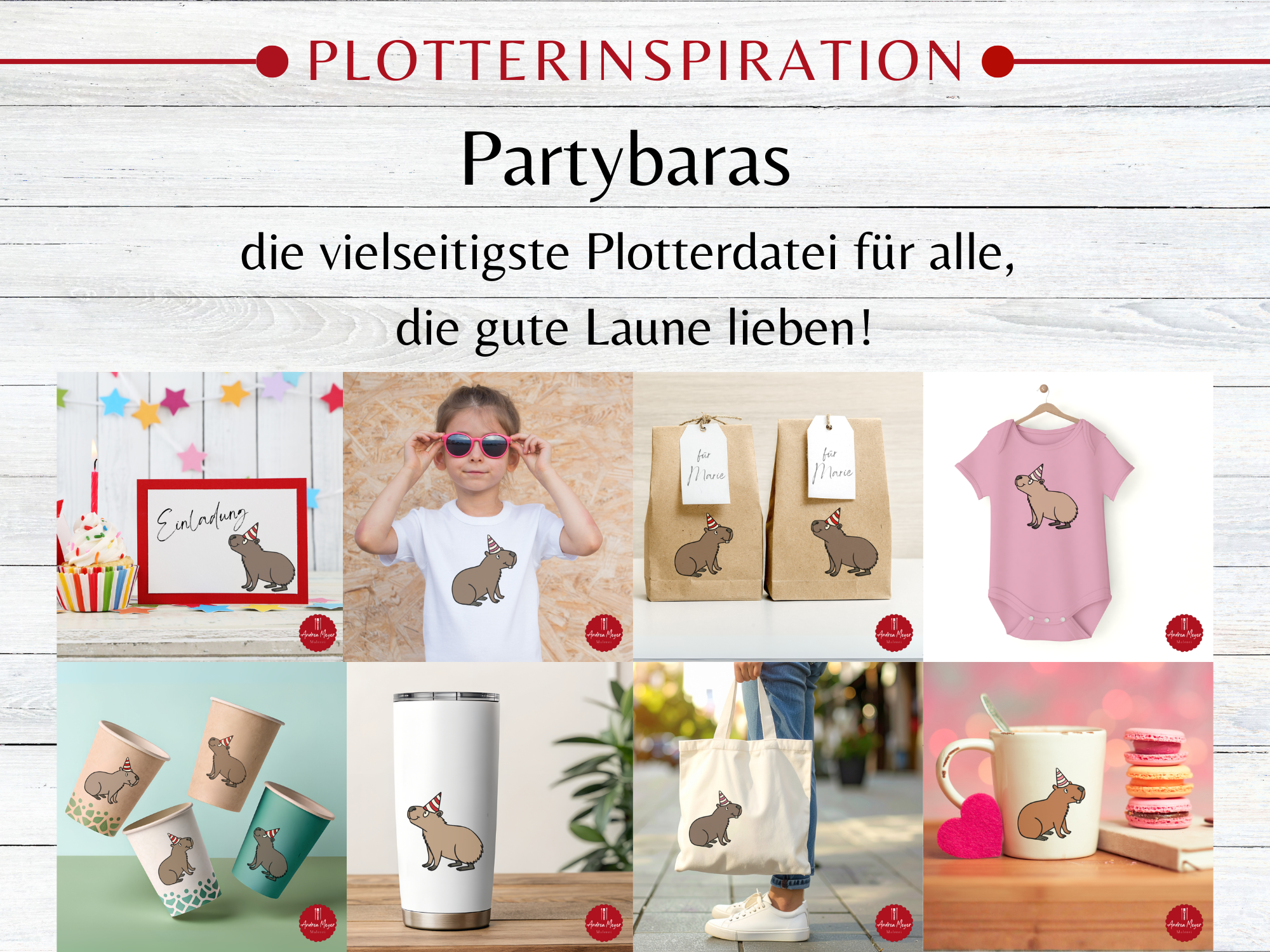 Partybaras – die vielseitigste Plotterdatei für alle, die gute Laune lieben! 1 Diese süße Partybara begleitet dich überall hin! Perfekt zum Plotten auf Trinkflaschen, Thermoskannen oder Bechern.