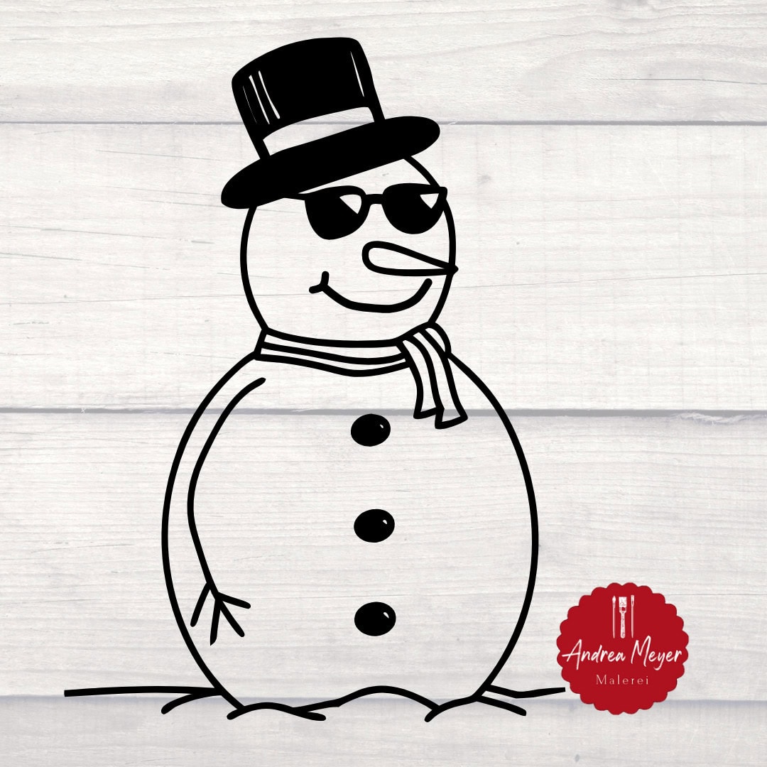 Dieser Schneemann wird Herzen schmelzen! 2 Schneemann Plotterdatei mit Sonnenbrille