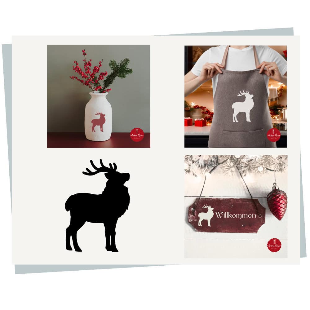 12.20025 9 Weihnachtliche Dekoration mit Rentier