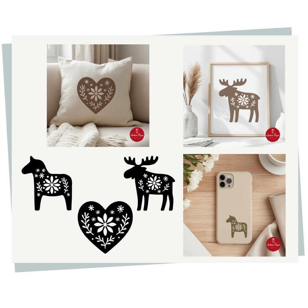 12.20025 8 Herz und Tiere mit Blumenmuster