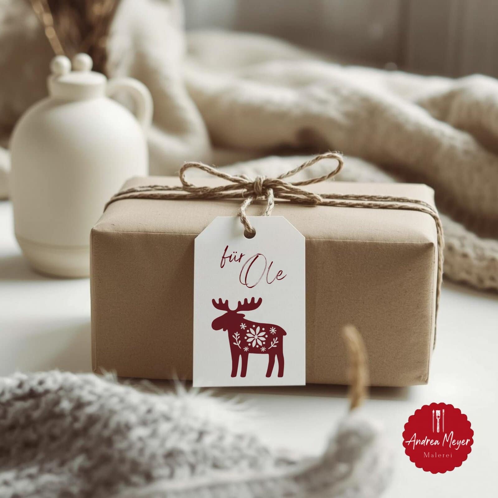 Skandinavische Plotterdateien Dala Pferd, Elch & Herz – nordische Dekoideen zum Selbermachen 25 Geschenkanhänger mit Elchmotiv – nordische Plotterdatei für weihnachtliche Deko