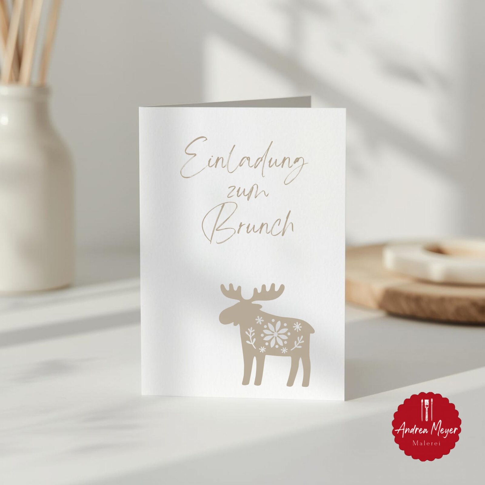 Skandinavische Plotterdateien Dala Pferd, Elch & Herz – nordische Dekoideen zum Selbermachen 20 Grußkarte mit Elchmotiv – nordisches Design als Plotterdatei