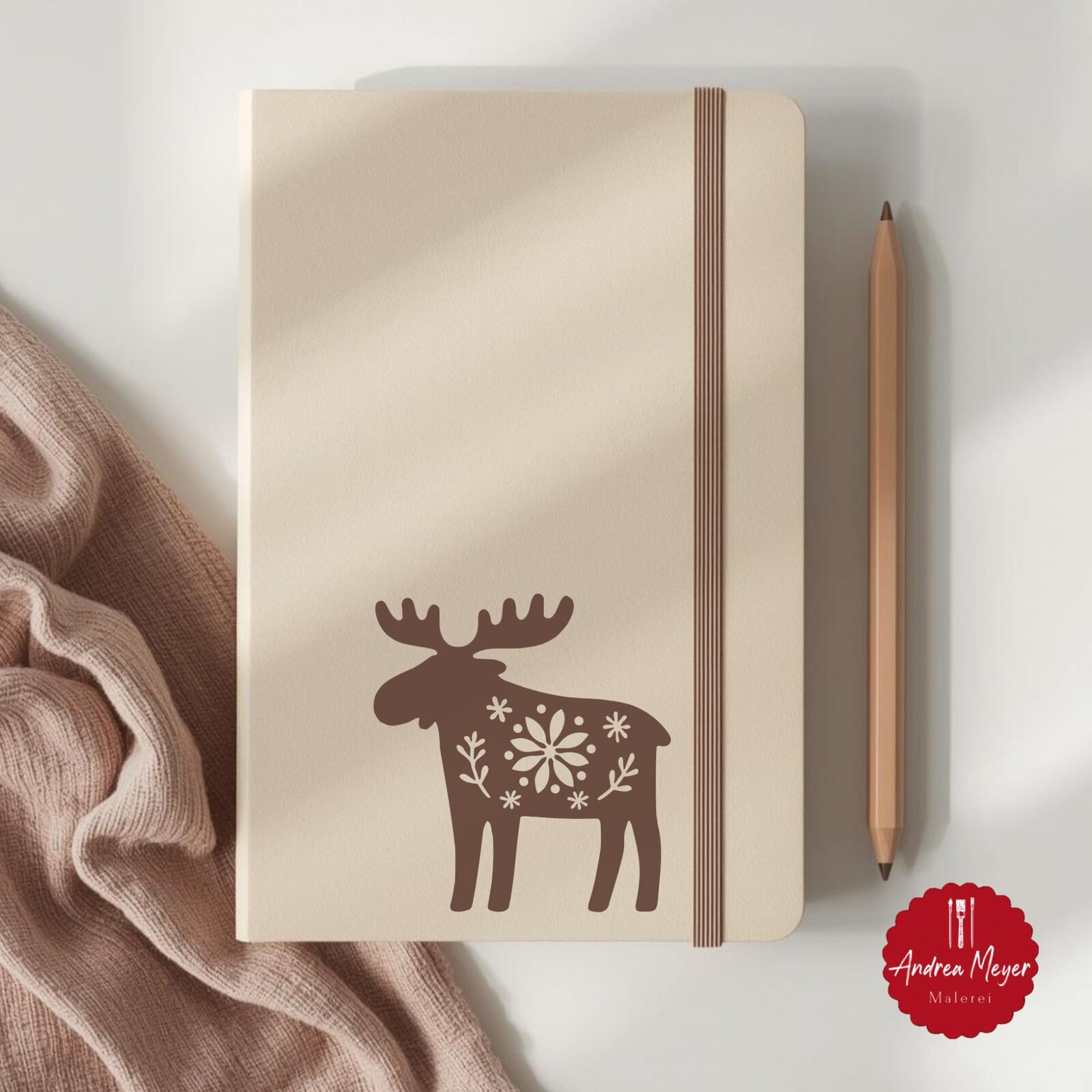 Skandinavische Plotterdateien Dala Pferd, Elch & Herz – nordische Dekoideen zum Selbermachen 31 Notizbuch mit Elch – nordische Plotterdatei für minimalistisches Design