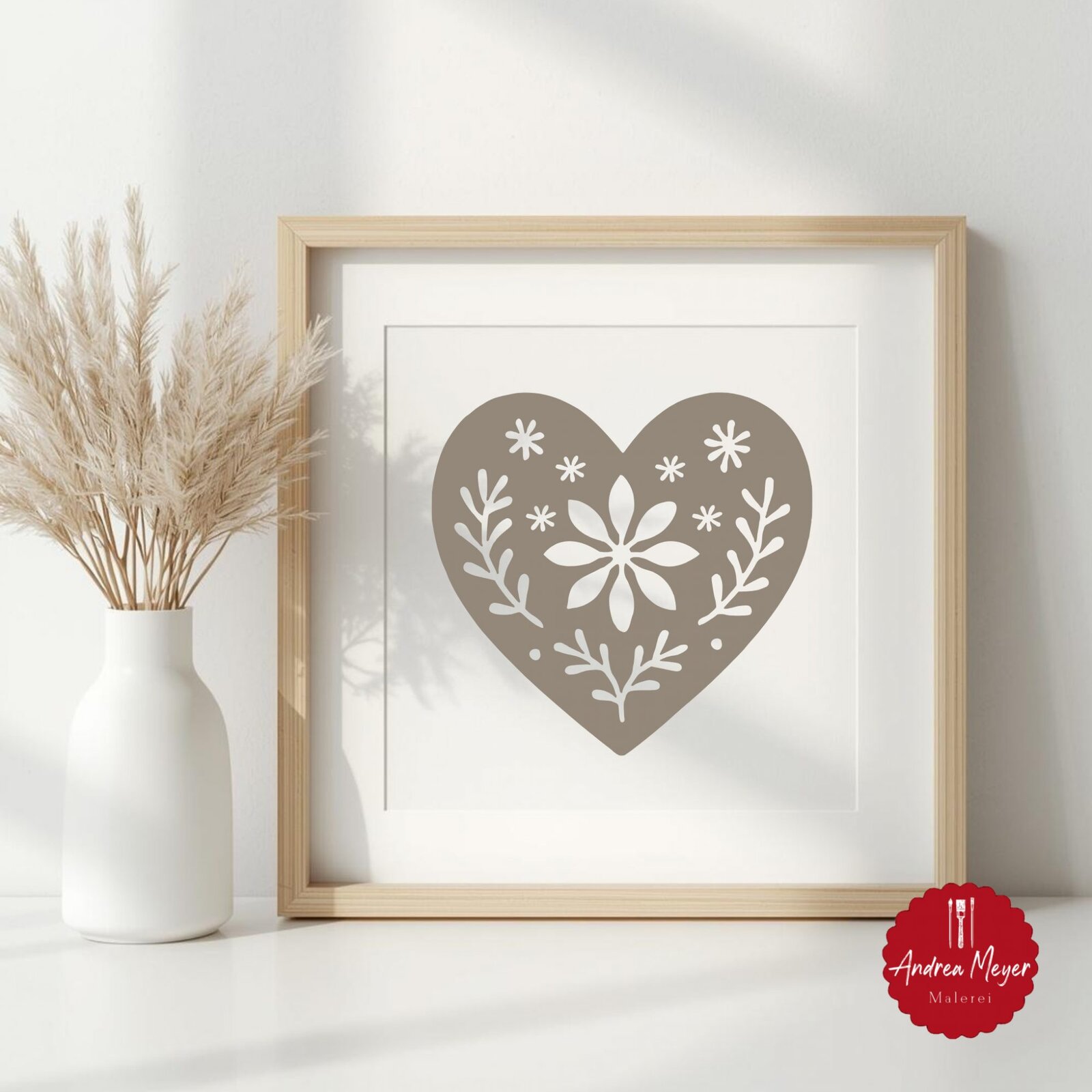 Skandinavische Plotterdateien Dala Pferd, Elch & Herz – nordische Dekoideen zum Selbermachen 28 Gerahmtes Poster mit Herzmotiv – skandinavische Plotterdatei für nordische Kunst