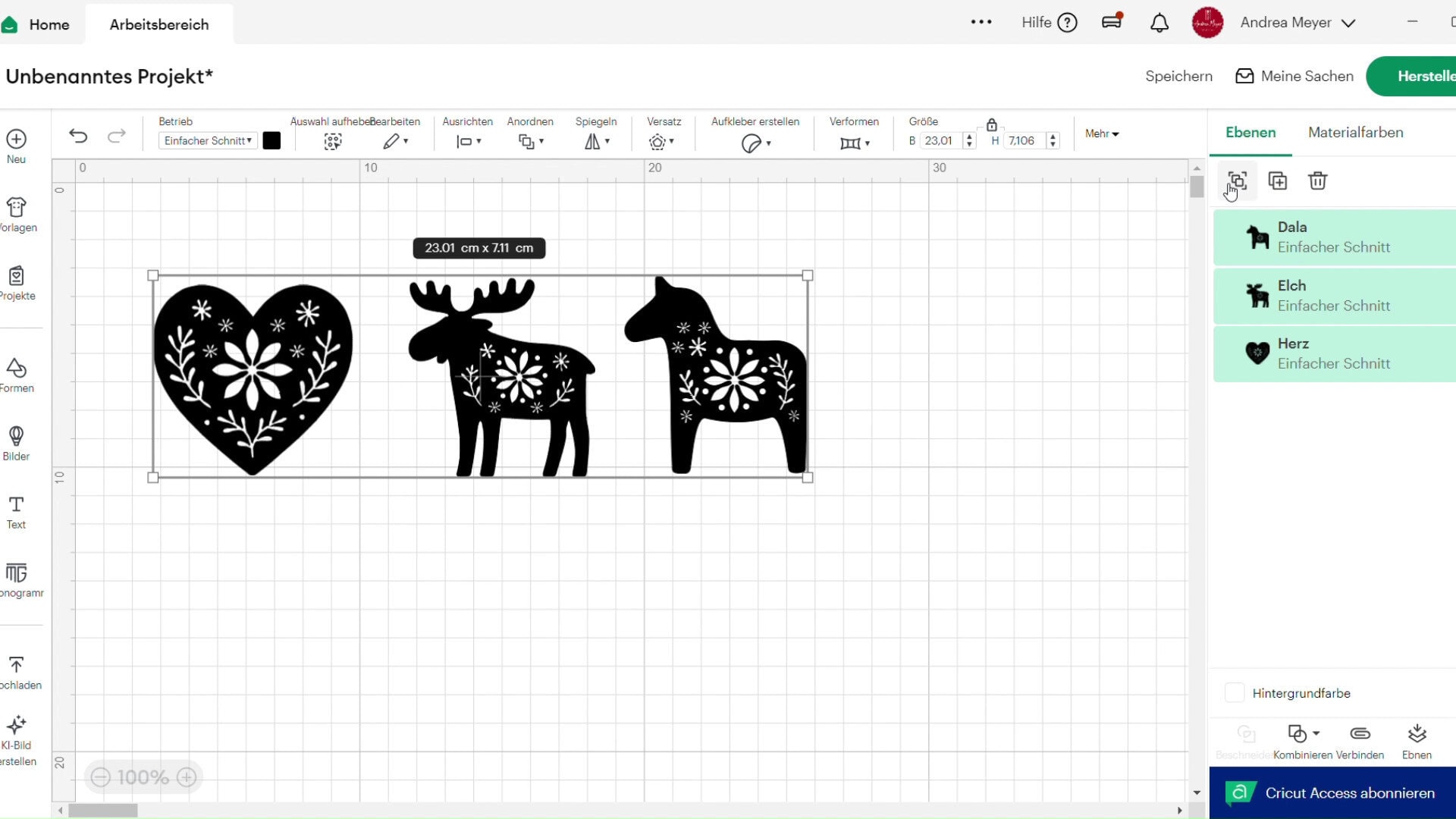 Skandinavische Weihnachtsanhänger plotten 7 Skandinavische Weihnachtsanhänger plotten: Lerne Schritt für Schritt, wie du die dreilagigen Papieranhänger im Cricut Design Space erstellst. Mit Tipps & Downloadlink.