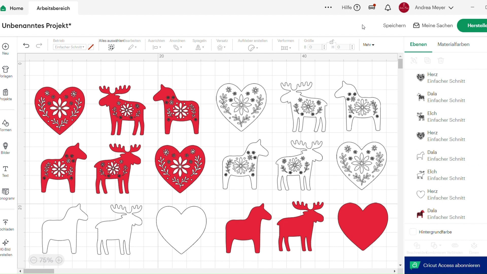 Skandinavische Weihnachtsanhänger plotten 10 Skandinavische Weihnachtsanhänger plotten: Lerne Schritt für Schritt, wie du die dreilagigen Papieranhänger im Cricut Design Space erstellst. Mit Tipps & Downloadlink.