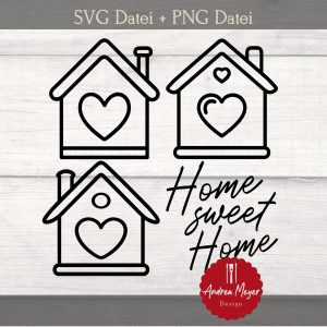 SVG + PNG Datei Häuser ‚Home Sweet Home‘ Plotterdatei – Plotter File