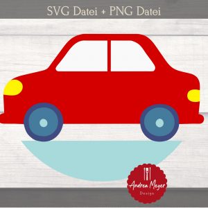 SVG + PNG Datei kleines rotes Auto Plotterdatei – Plotter File