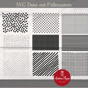 SVG Füllmuster Plotterdatei – Muster zum Gravieren & Zeichnen mit Cricut, Silhouette – Schraffuren, Plotten mit Stift – Fülldatei