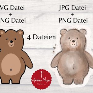 SVG + 2  PNG + JPG Datei Bär Plotterdatei – Plotter File -Sublimation – Sticker
