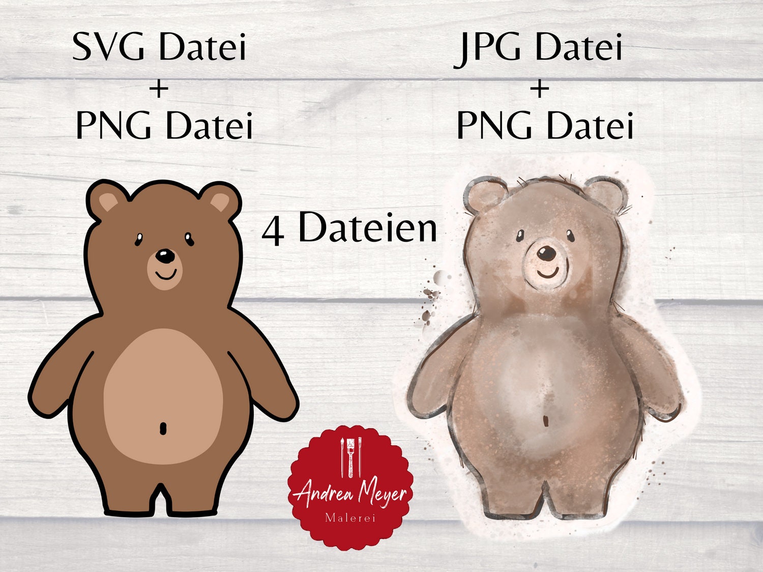 SVG + 2 PNG + JPG Datei Bär Plotterdatei - Plotter File -Sublimation - Sticker 1