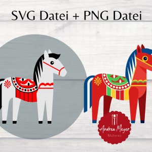 SVG + PNG Datei Dala Pferdchen, Dalapferd, Dalarna, Schweden, Dalahäst Plotterdatei – Plotter File