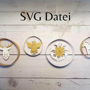 SVG Datei mit Schnittmuster zum Basteln von Weihnachts Ornamenten - Weihnachtsbaumschmuck - Christbaumschmuck -  Plotterdatei - Plotter File