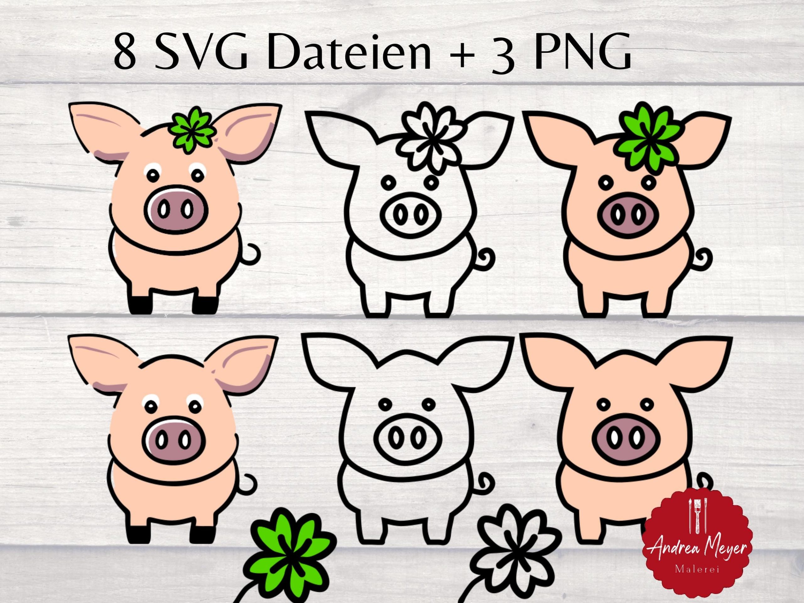 8 SVG + 3 PNG Dateien Schweinchen Glücksschein Schwein Klee Plotterdatei -Plotter File -Sublimation - Sticker 3 8 SVG + 3 PNG Dateien Schweinchen Glücksschein Schwein Klee Plotterdatei -Plotter File -Sublimation - Sticker
