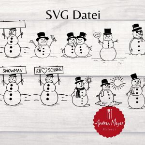 SVG Schneemann Schneemänner Plotterdatei – Plotter File