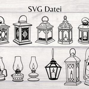 SVG Laternen Laterne Lampe Öllampe Kerze Licht Plotterdatei – Plotter File