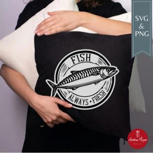 Vintage Fisch Plakette –  Fisherman Aesthetic SVG & PNG für Plotten + Sublimation | Maritimes Design für Cricut, Silhouette + Textildruck