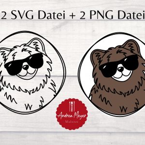 Bär SVG, cooler Bär PNG, Bär mit Sonnenbrille Datei, lustiger Bär Clipart, Tiermotiv Plotterdatei, süßer Bär Digital, Bären Grafik Download