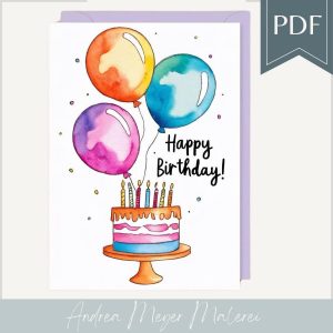 PDF Geburtstags Karte + Geschenk Anhänger – digitale Datei zum sofort Download – Etiketten Geschenkanhänger Papieranhänger Glückwunsch Karte